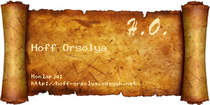 Hoff Orsolya névjegykártya